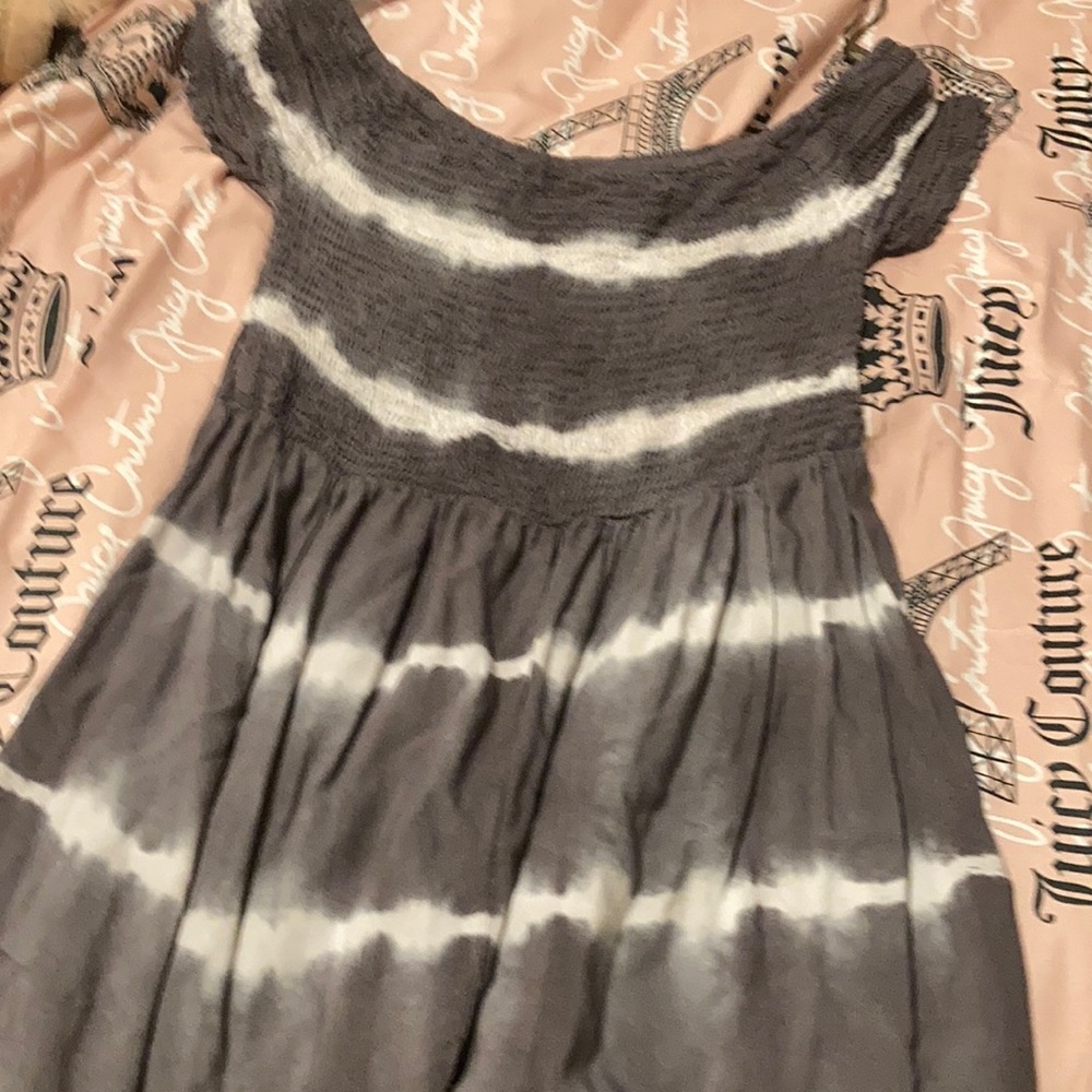Gray with white stripes